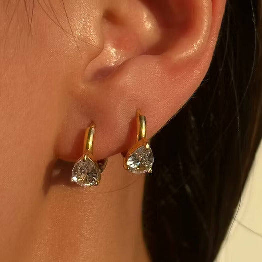 Teardrop Zirconia Hoops