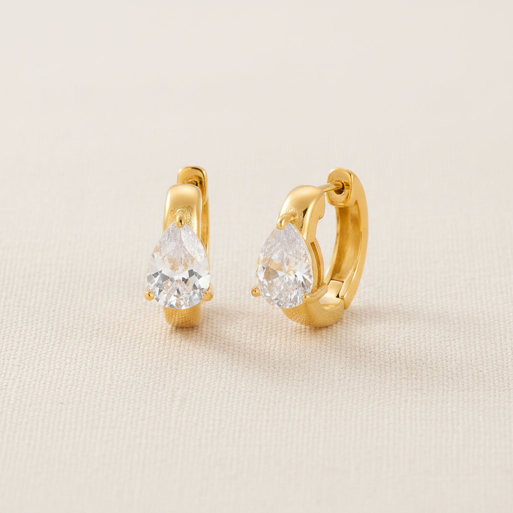 Teardrop Zirconia Hoops