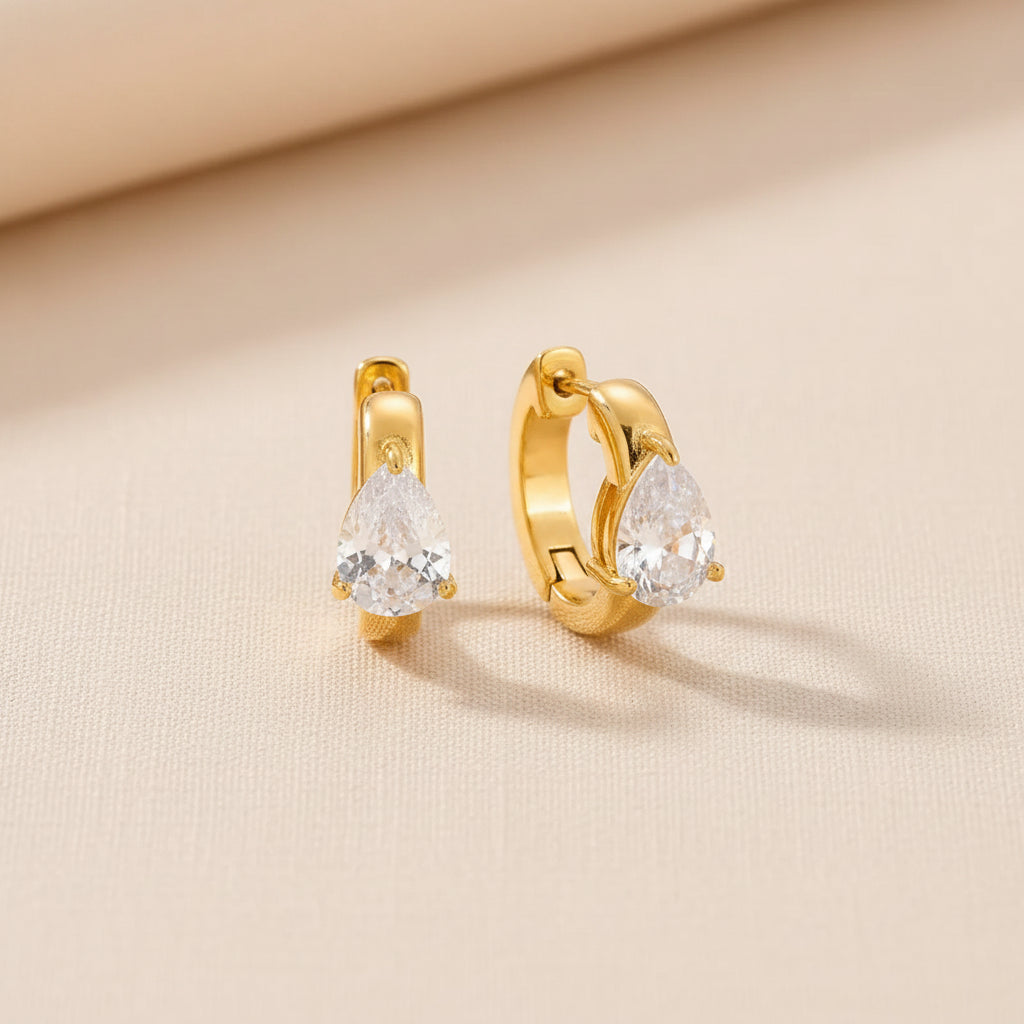 Teardrop Zirconia Hoops